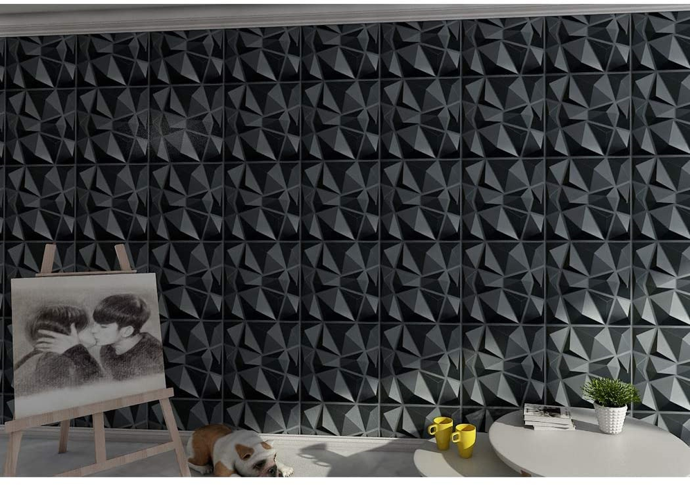 3D PVC Black Diamond Wall Panel