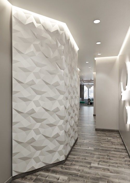 3D PVC White Diamond Wall Panel