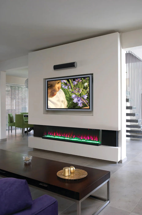 Oxford 50, 60 Inch LED Insert Panoramic 3 Sided Glass Electric Fire