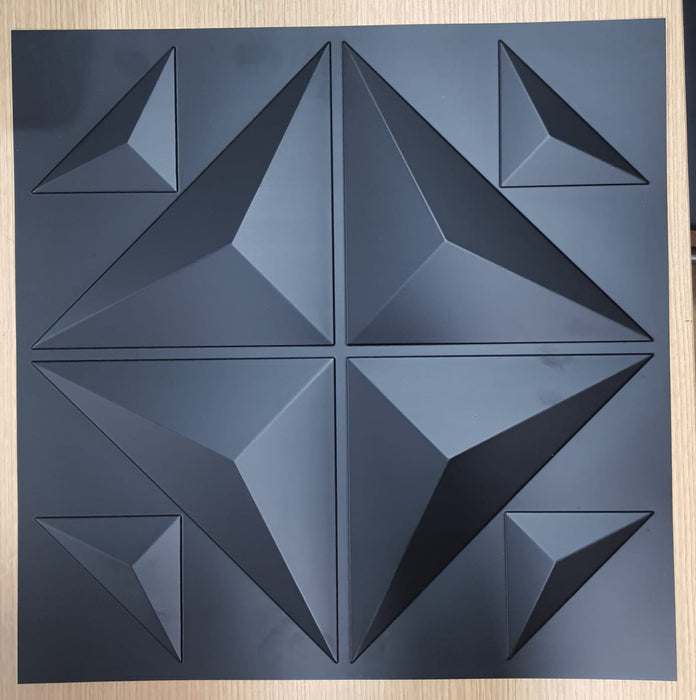 3D PVC Black Origami Wall Panel
