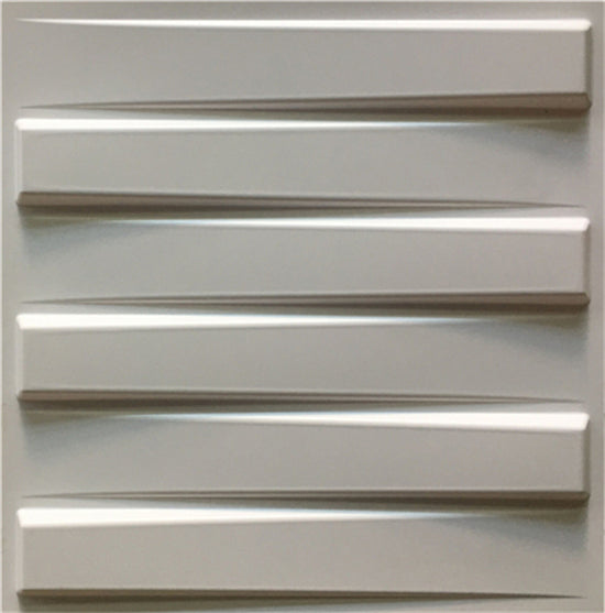 3D PVC White Parallel Wall Panel