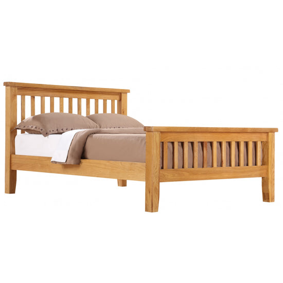 Achernar Solid Oak Wooden High Footend 5FT King Size Bed