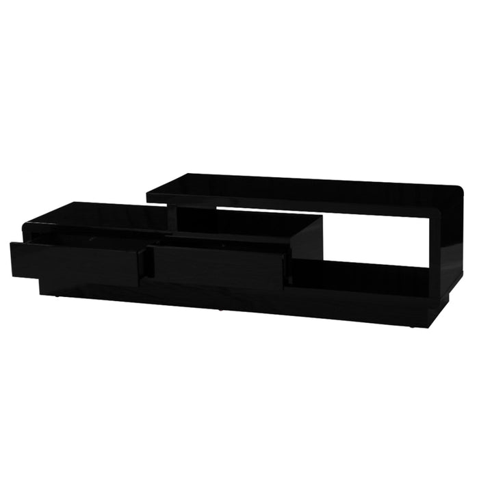 Agoura Wooden TV Stand In Black High Gloss
