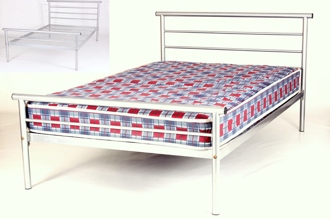 Alcor Silver Metal Contract 4 Foot Bed