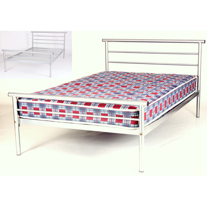 Alcor Silver Metal Contract 4FT6 Double Bed