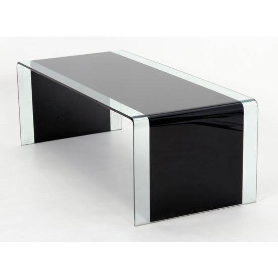 Alpine Glass Coffee Table In Clear And Black