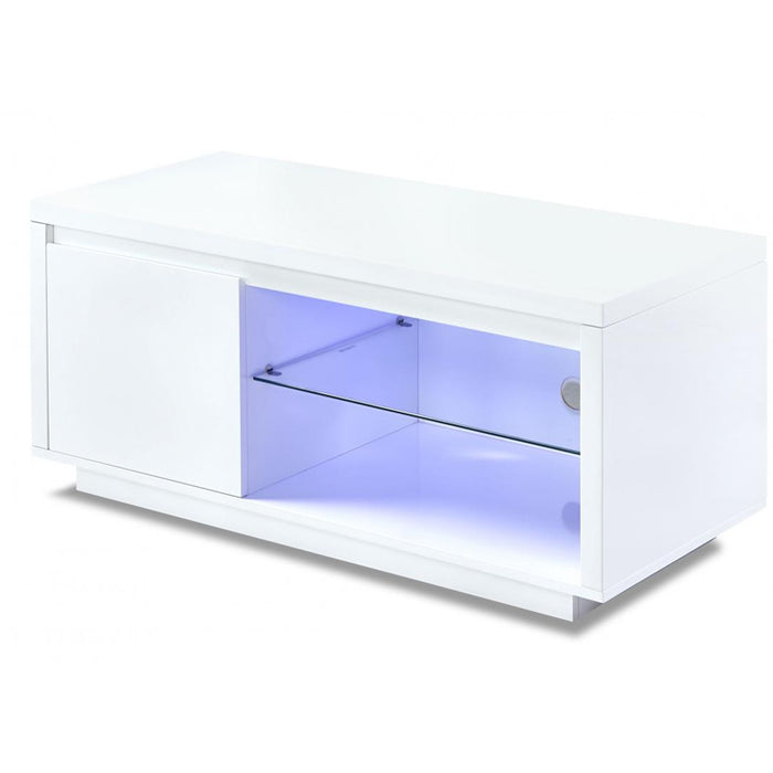 Altoona LED Wooden TV Stand With 1 Door In White High Gloss