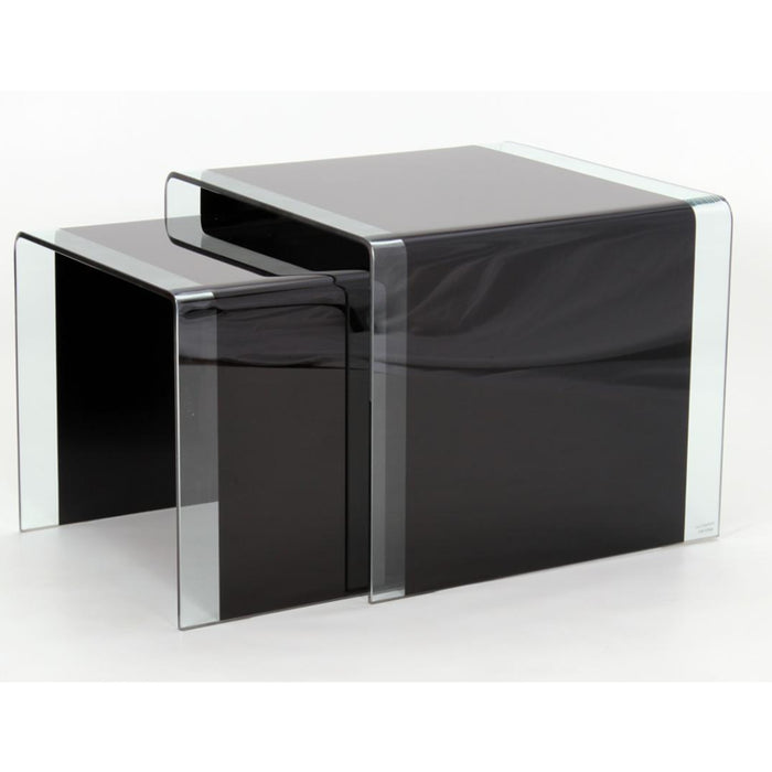 Arizona Glass Nest Of 2 Tables In Clear And Black