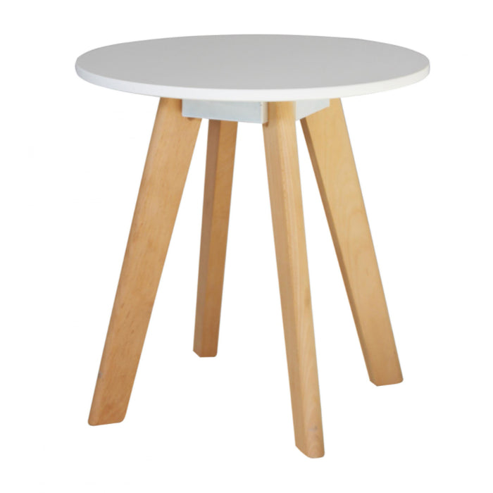 Benson Round Wooden Lamp Table In White