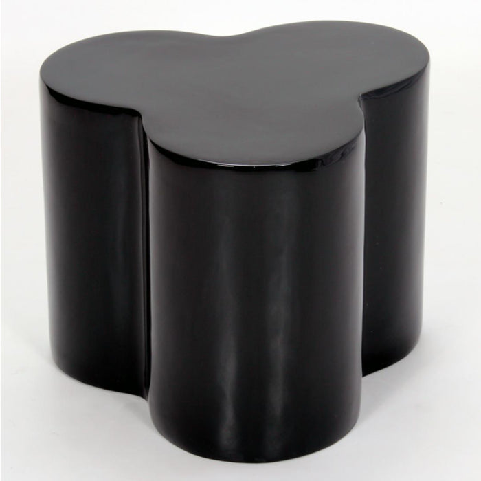 Claypool Wooden Lamp Table In Black High Gloss