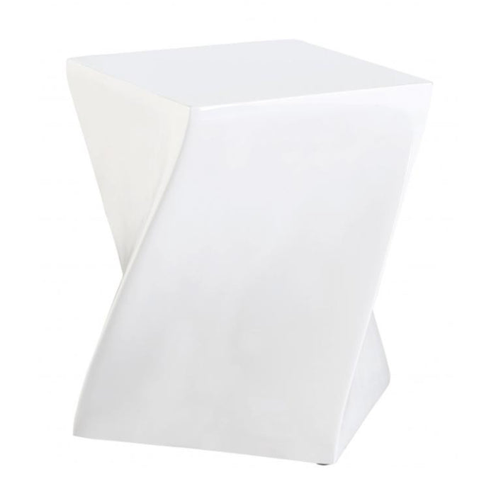 Clifton Wooden Lamp Table In White High Gloss