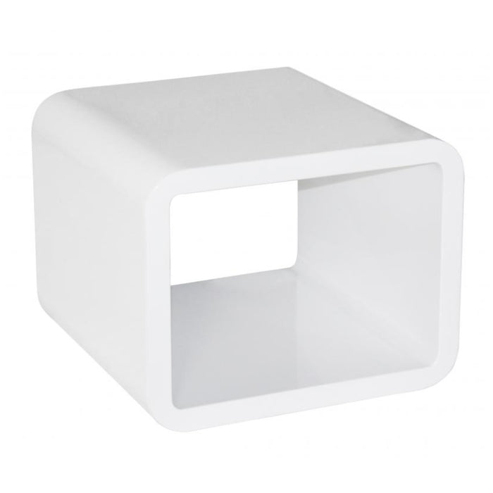 Clifton Wooden Square Lamp Table In White High Gloss