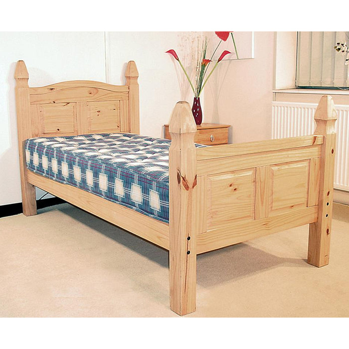 Coarsegold Distressed Solid Wood High Footend 3FT Single Bed