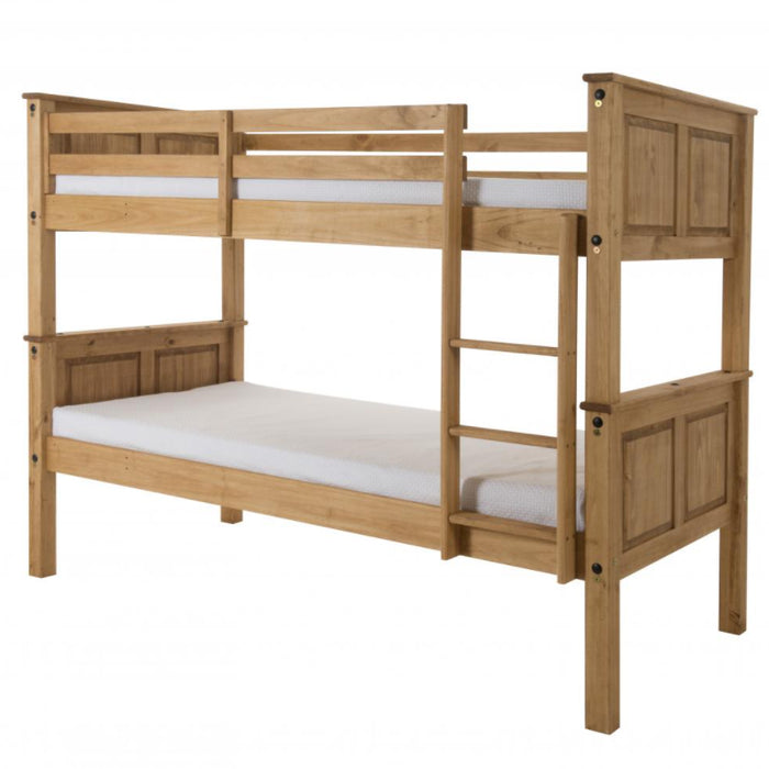 Coarsegold Light Pine Distressed Solid Wood Bunk Bed