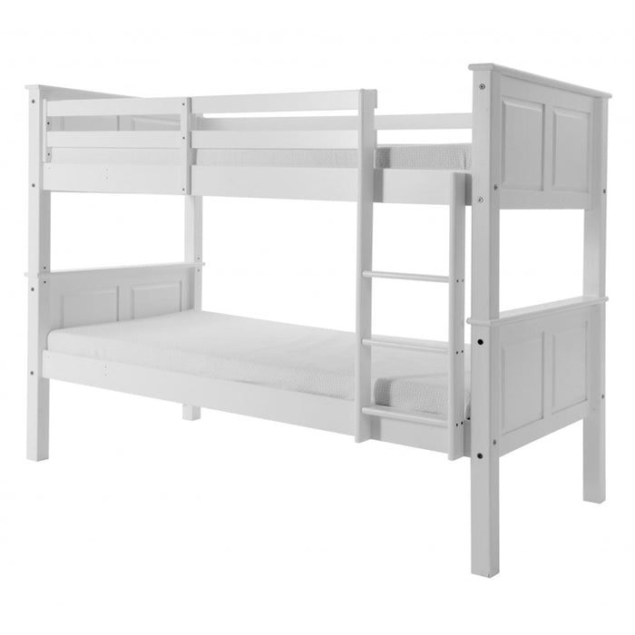 Coarsegold White Distressed Solid Wood Bunk Bed