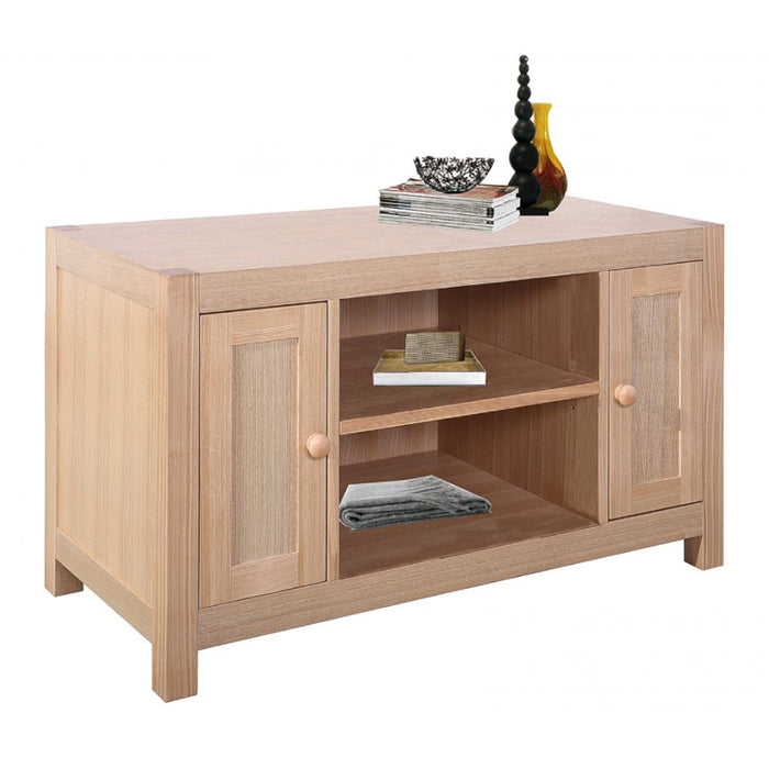 Cottonwood Wooden TV Stand With 2 Doors In Natural Ash