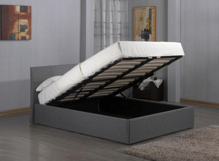 Auckland Fabric Grey 4FT Small Double Size Storage Bed