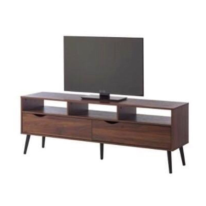 Gadsden Large Wooden TV Stand With 2 Drawers In Walnut