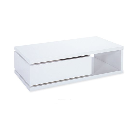 Henry Storage Coffee Table In White High Gloss