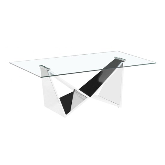 Kopavogur Clear Glass Top Coffee Table With Silver Metal Base