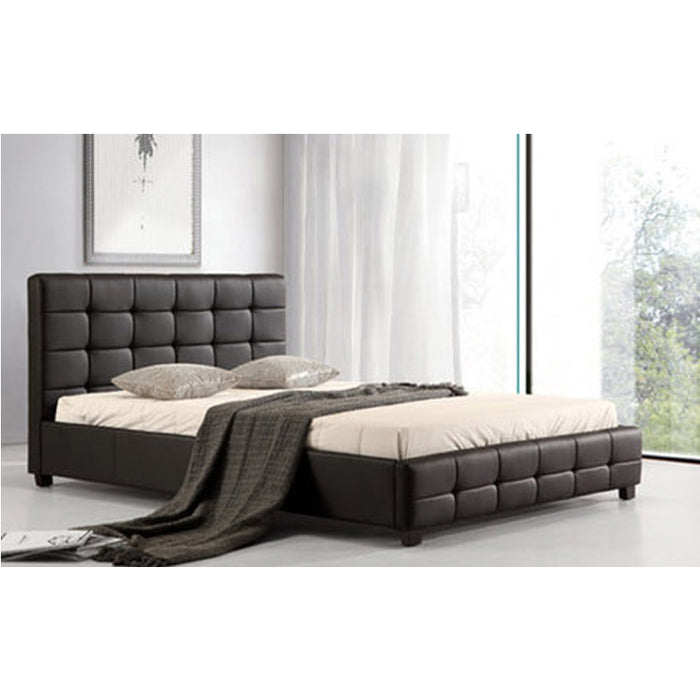 Laconia Black Faux Leather Upholstered 5FT King Size Bed