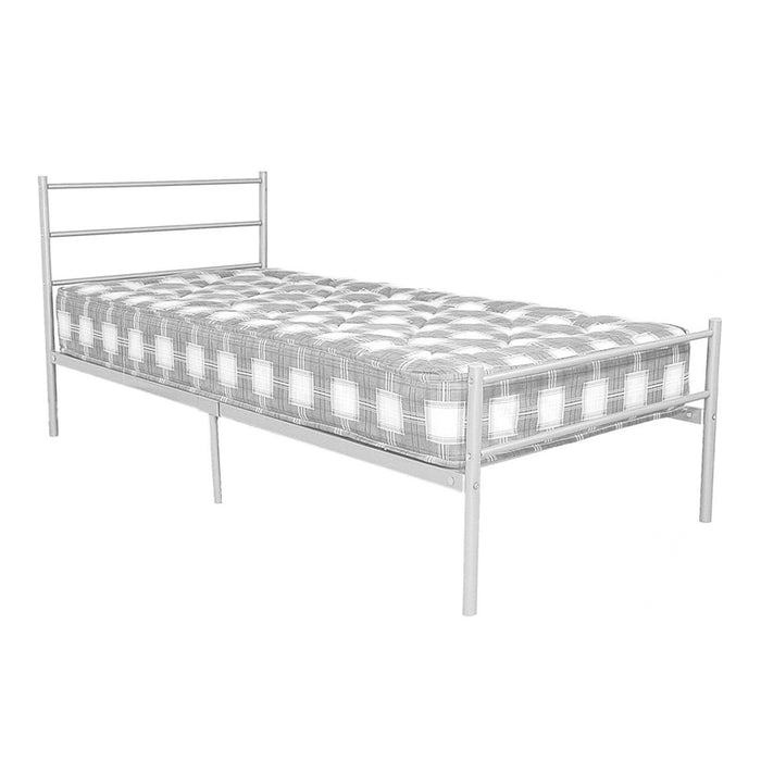 Leanne Metal Single Bed In Silver