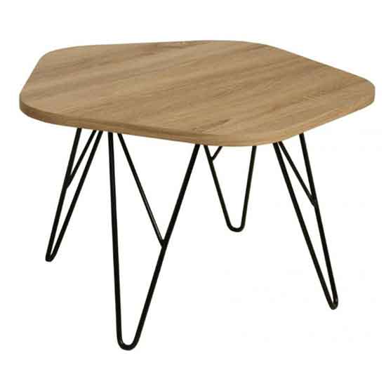 Lampe Coffee Table In Natural With Black Metal Legs