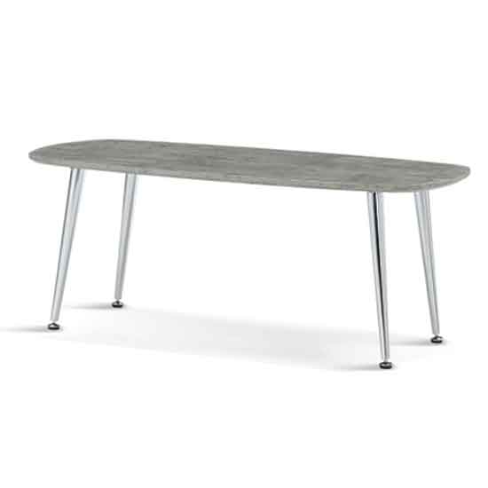 Landgraaf Coffee Table In Stone Effect With Chrome Legs