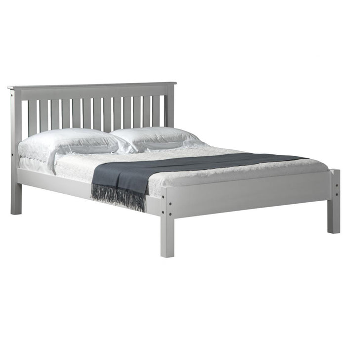 Leonis Low Foot End White Pine Wood 5FT King Size Bed