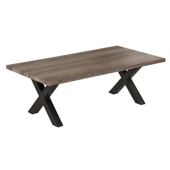 Manistee Coffee Table In Natural With Black Metal Legs
