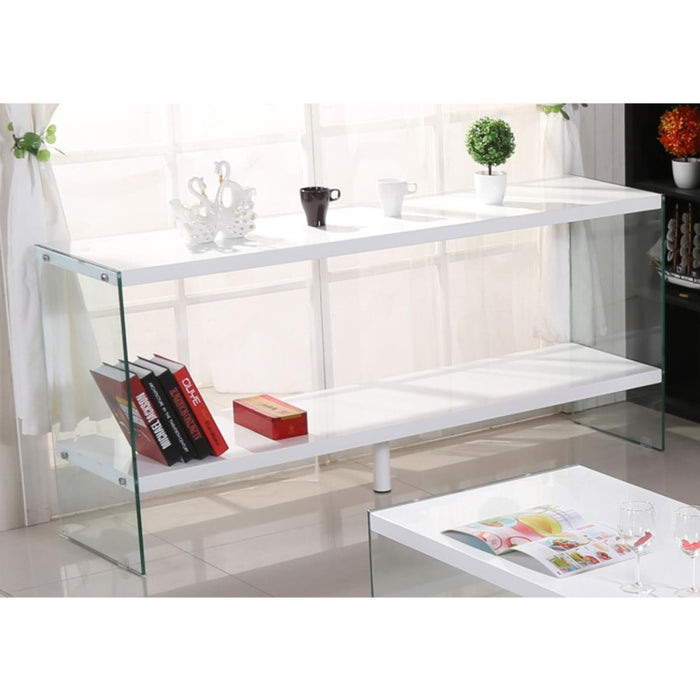 Marana White High Gloss Sideboard With Glass Supports