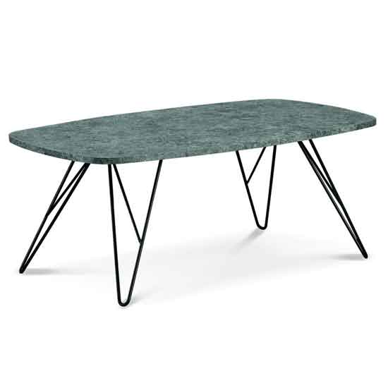 Marostica Wooden Coffee Table In Stone Effect With Black Metal Legs