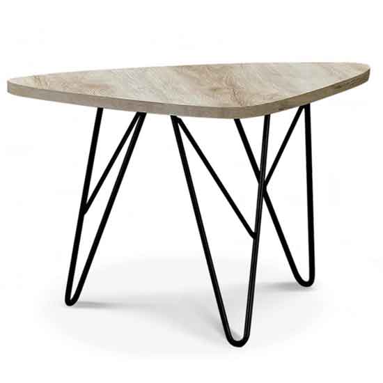Maryville Wooden Coffee Table In Natural With Black Metal Legs
