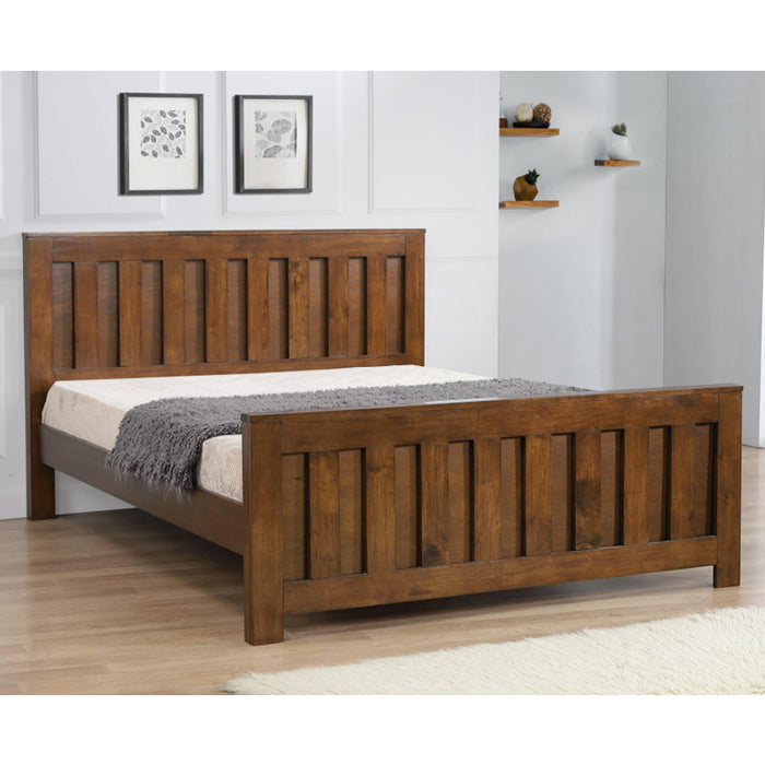 Medford Rustic Oak Solid Rubberwood 4FT6 Double Bed