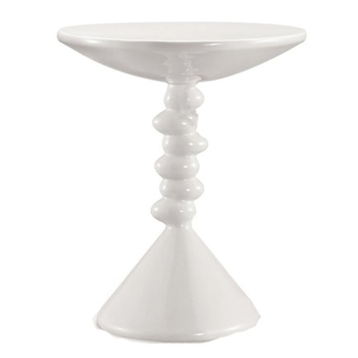Paradise Wooden Lamp Table In White High Gloss