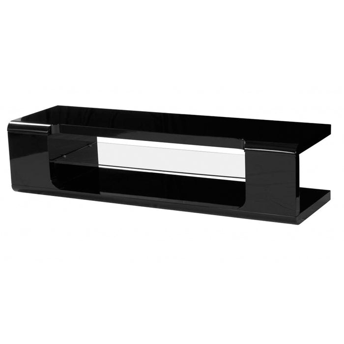 Pasco Wooden TV Stand In Black High Gloss