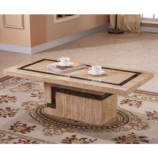 Pembroke Marble Coffee Table In Natural Stone With Marble Effect