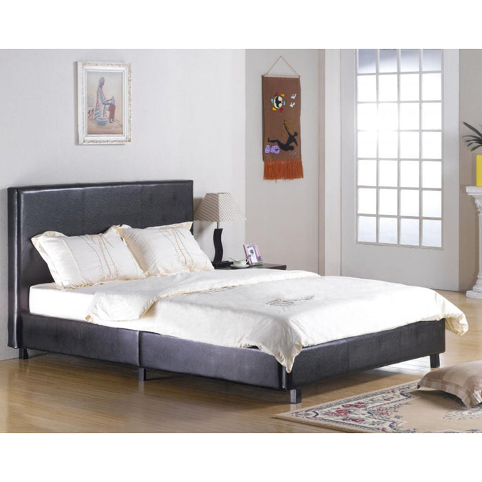 Petra Black Faux Leather Upholstered 5FT King Size Bed