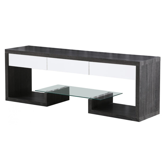 Saratoga Wooden TV Stand With 3 Drawers In Black And White High Gloss