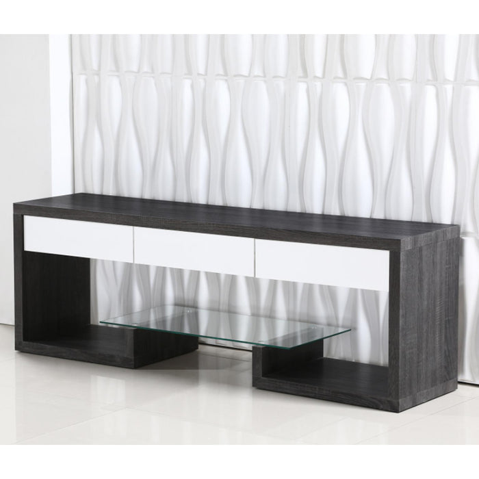 Saratoga Wooden TV Stand With 3 Drawers In Black And White High Gloss