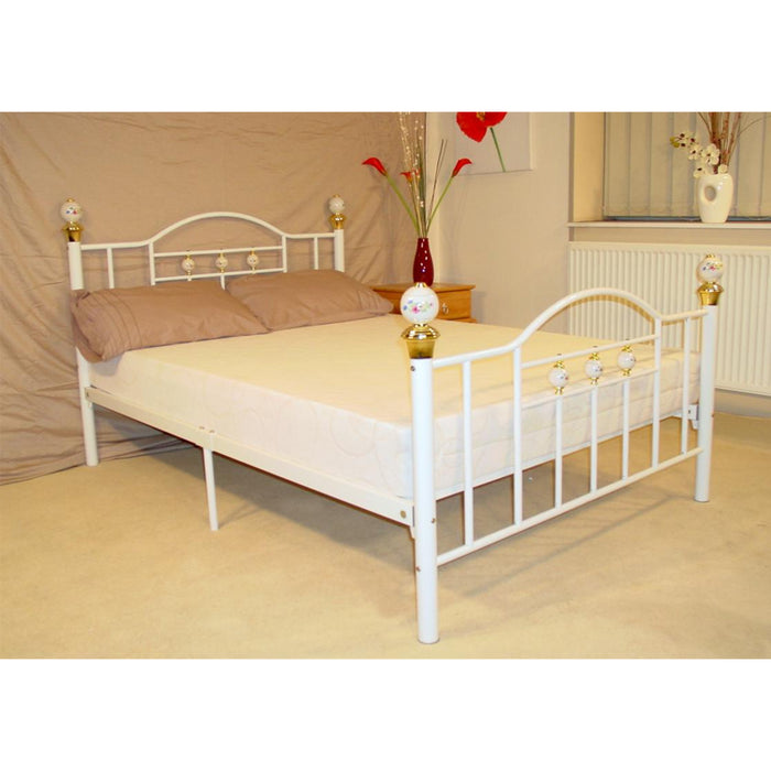 Seward White Metal 5FT King Size Bed