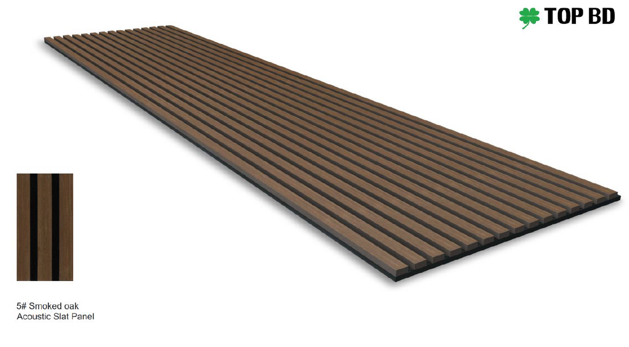 Smoked Oak Wood Slat Acoustic Wall Panel