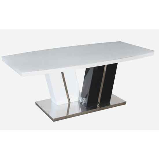 Torrington Super White Glass Coffee Table With White And Black High Gloss Base