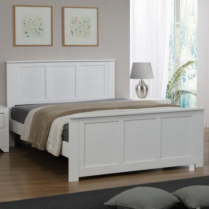 Vega White Solid Wood 4 Foot Bed
